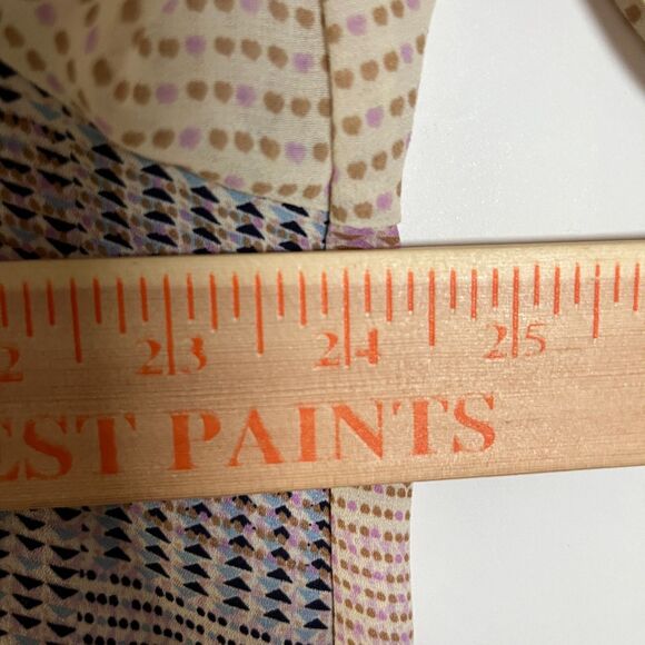 Rose & Olive Button Up Shirt 1X Geometric Pastel 3/4 Sleeve Work‎ Semi Sheer - Picture 5 of 10